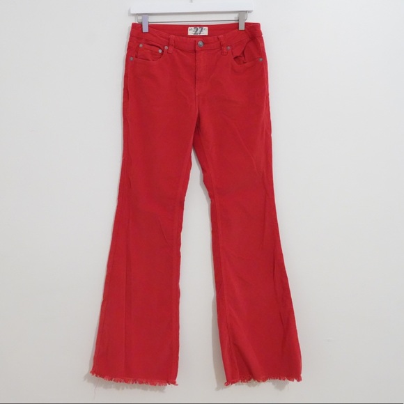red corduroy flares
